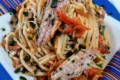 Spaghetti allo sgombro e brandy